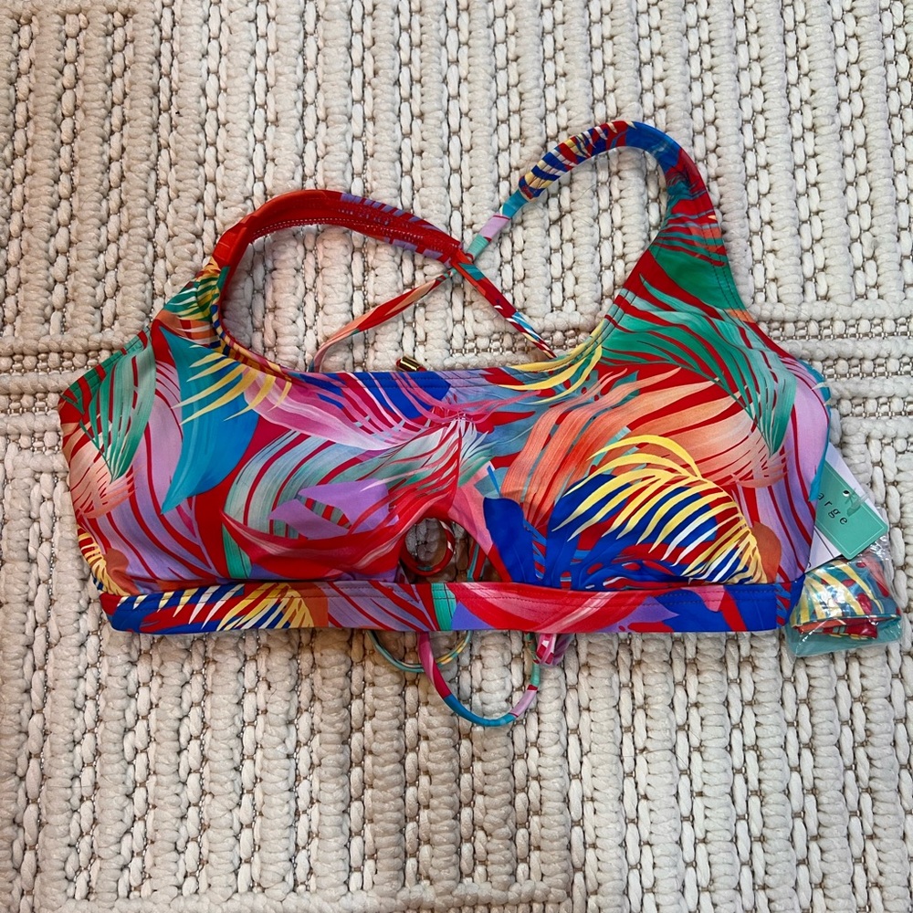 Bralette Bikini Top L | Tropical Print Swimwear NWT